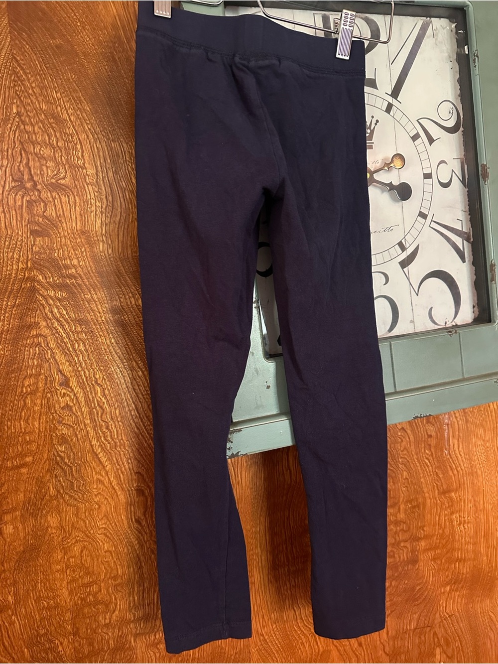 Girls Navy Leggings with Pink Bunny Knee Patches - Picture 2 of 3